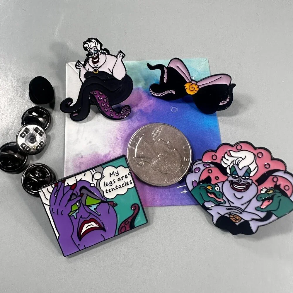 Ursula Villain Lapel Pins Little Mermaid Ariel Brooch Badge Jewelry READ